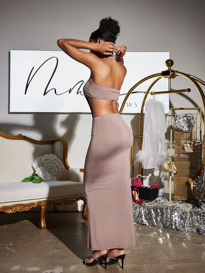 Crisoda Turtleneck Ruched Skirt Set