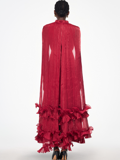 Itziar Shawl Ruffle Maxi Dress