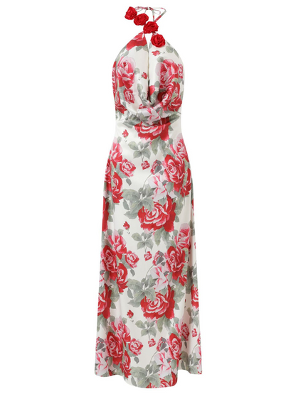Daelira Halterneck Floral Maxi Dress