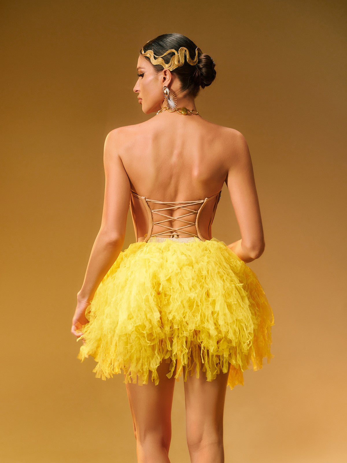 Dakan Strapless Corset Tulle Skirt Set