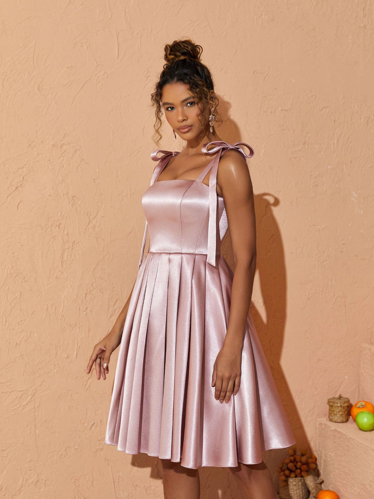 Deidra Satin Pleated Dress