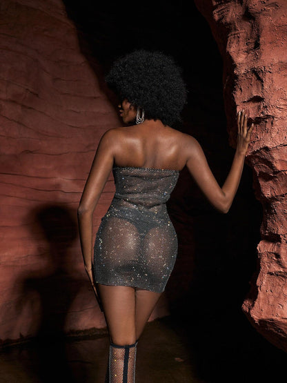 Delfina Cutout Chainmail Mini Dress