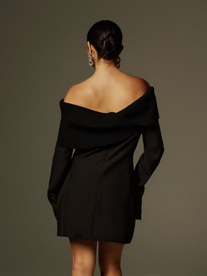 Dexter Long Sleeve Button Up Blazer Dress