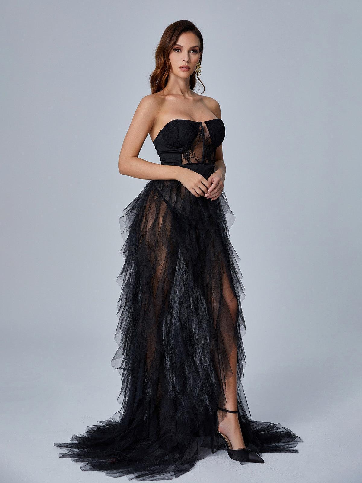 Dorothy Tulle Maxi Dress In Black