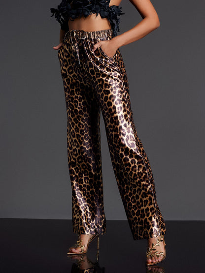 Enabarri Leopard Satin Pants