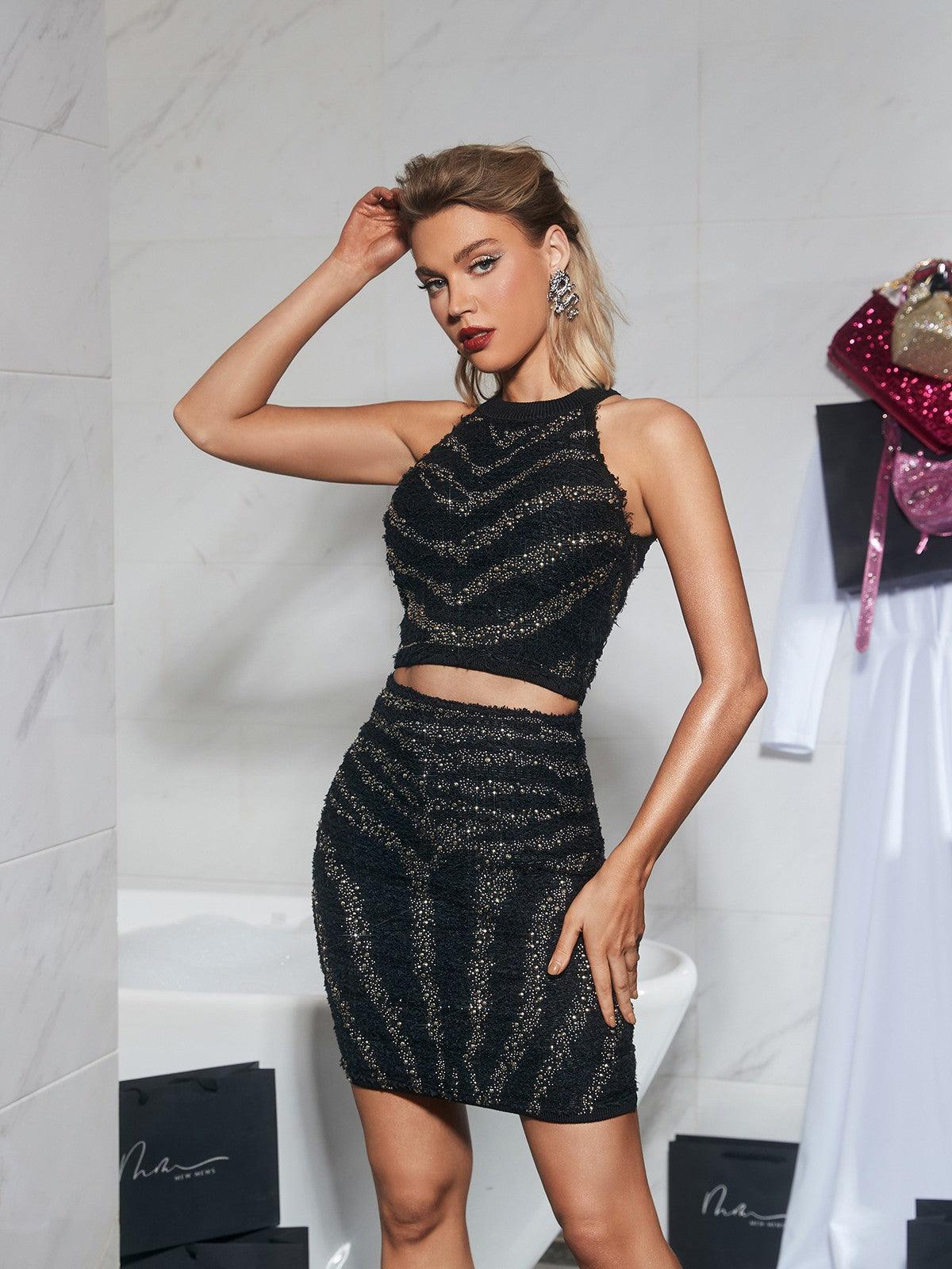 Enola Rhinestone Knitted Top