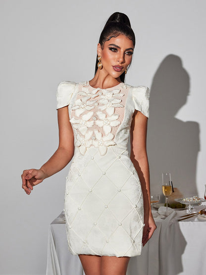 Ephigenie Flower Pearl Mini Dress