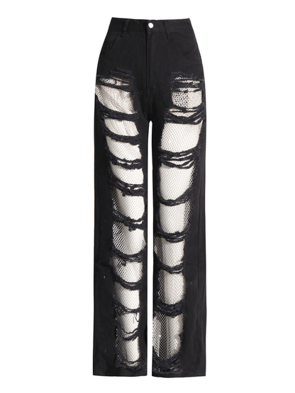 Ephraim Diamond Mesh Denim Pants