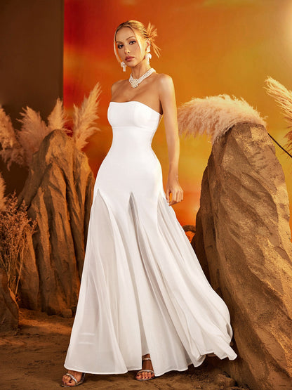 Eryxar Strapless Bandage Maxi Dress