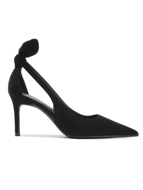 Esmal Bow Hollow Heels In Black