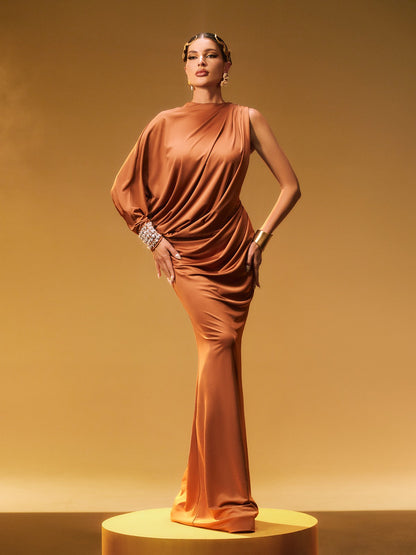 Cualli One Shoulder Rhinestone Maxi Dress