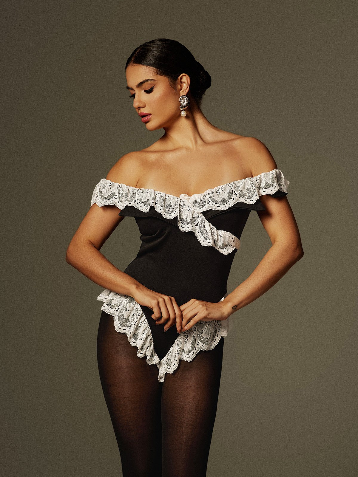 Fenrir Off Shoulder Lace Bodysuit