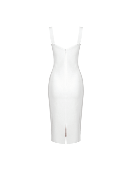 Finbar Lace Bandage Dress In White
