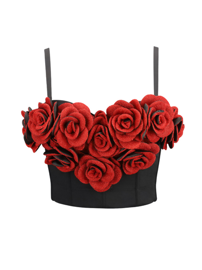 Fivika Spaghetti Flower Bustier Top