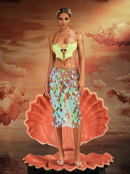 Folami Sequin Chainmail Skirt