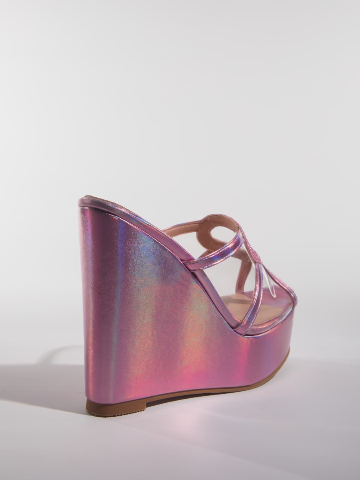 Gaelvira Rhinestone Heart Wedge Mules