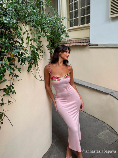 Gentry Flower Embroidered Maxi Dress