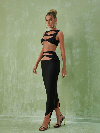 Hedwig Cutout Bandage Set In Black