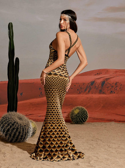 Hosea Printed Mermaid Maxi Dress