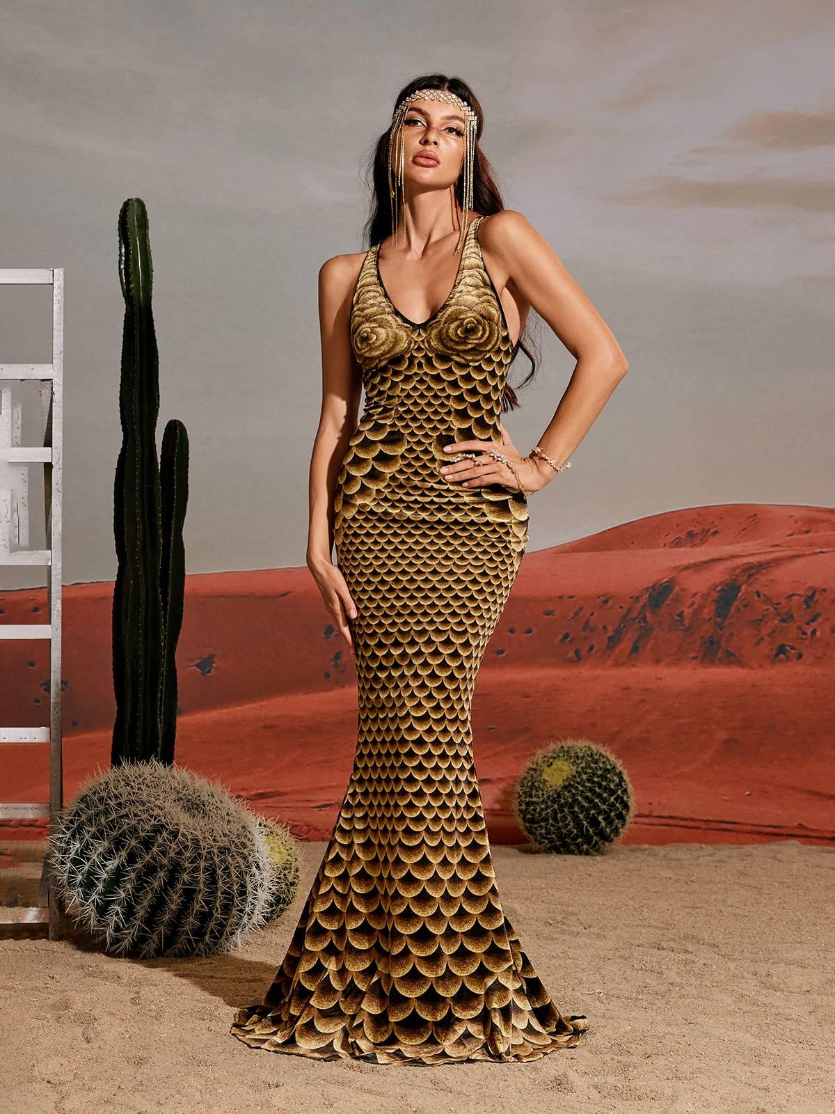 Hosea Printed Mermaid Maxi Dress