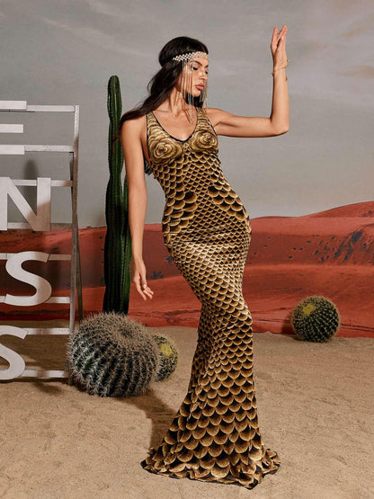 Hosea Printed Mermaid Maxi Dress