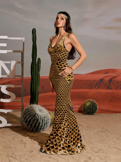 Hosea Printed Mermaid Maxi Dress