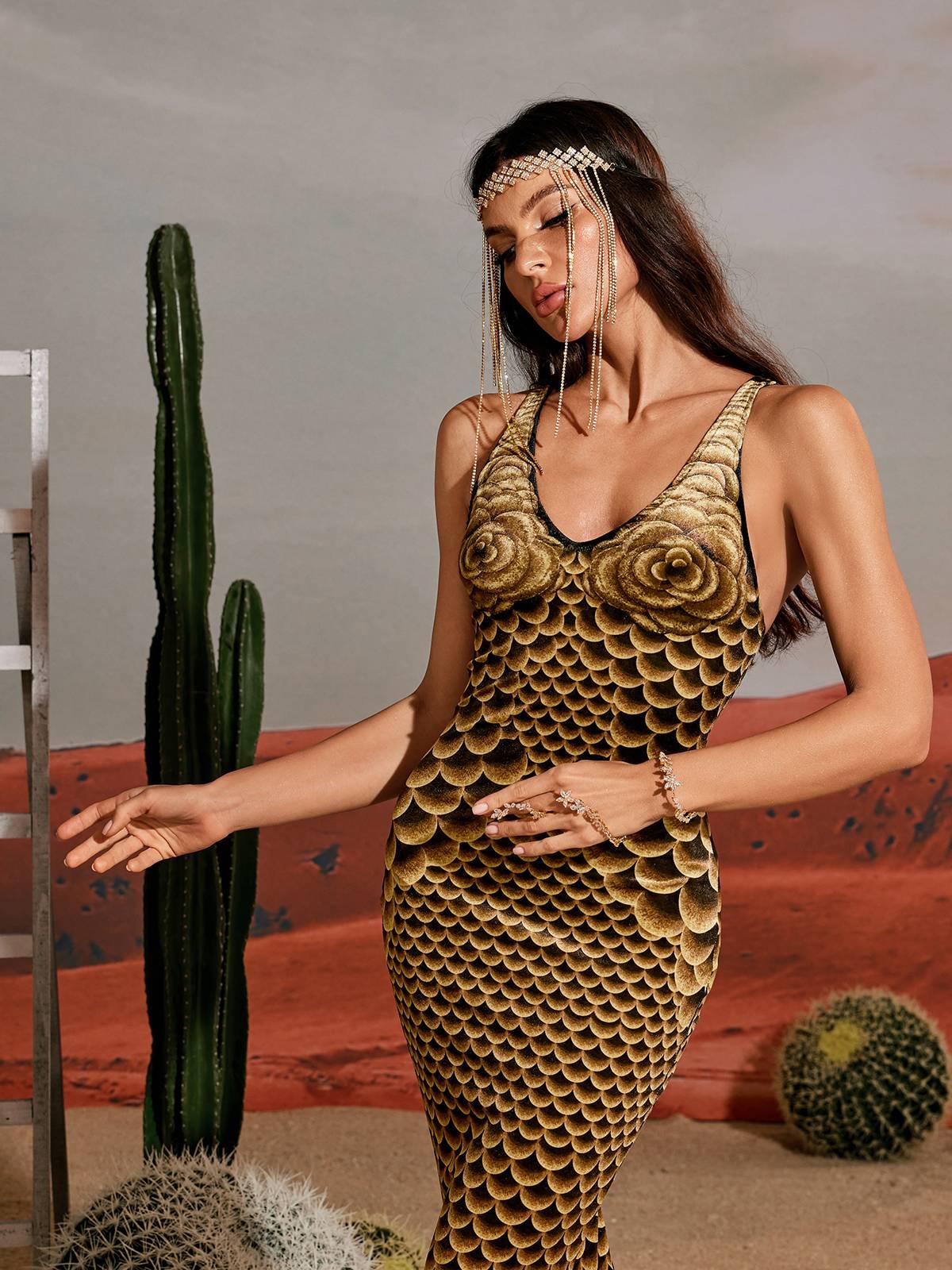 Hosea Printed Mermaid Maxi Dress