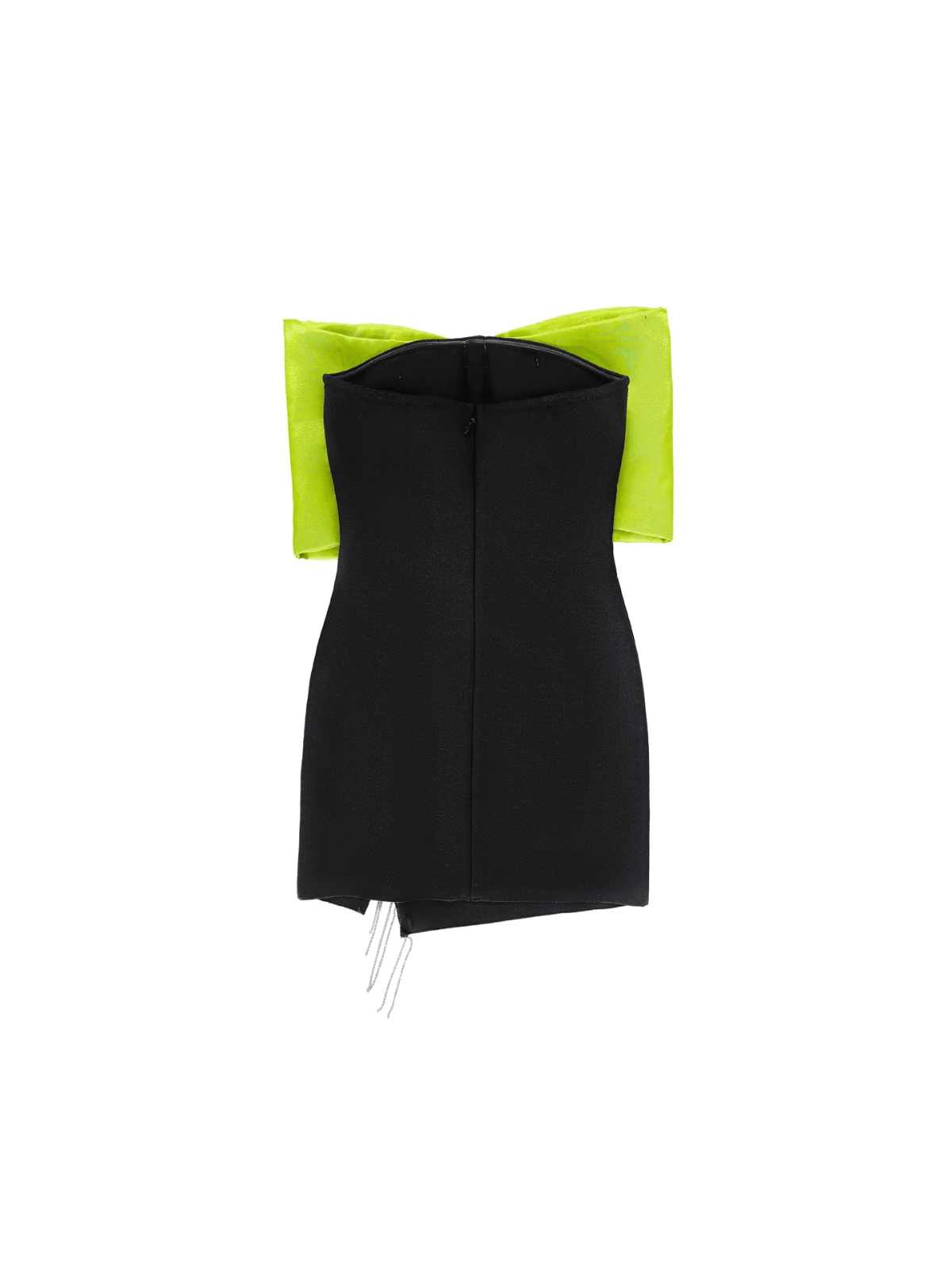 Idony Strapless Bow Crystal Fringe Mini Dress