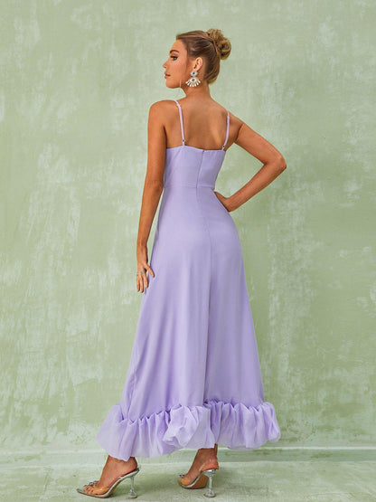 Ilsa Spaghetti Maxi Dress In Violet