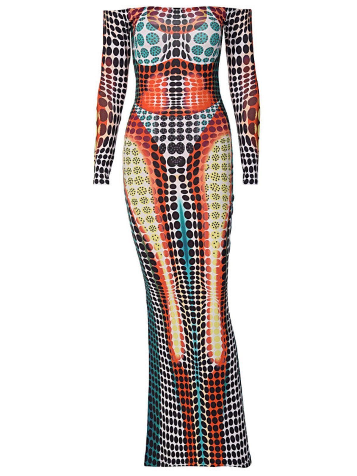 Ishi Off Shoulder Maxi Dress In Multi