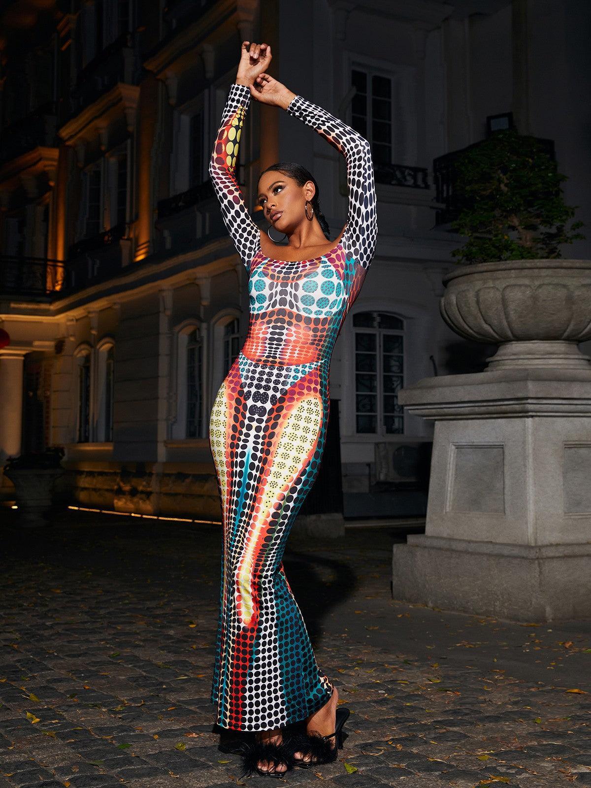 Ishi Off Shoulder Maxi Dress In Multi