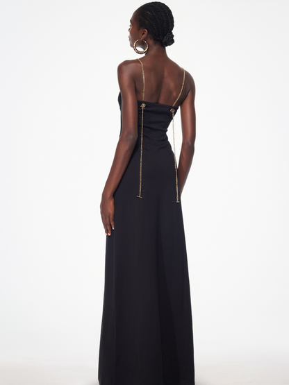 Ivana Spaghetti Cutout Split Maxi Dress