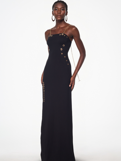 Ivana Spaghetti Cutout Split Maxi Dress