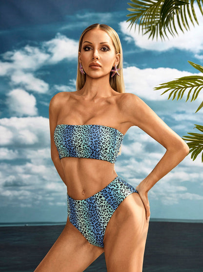 Ivoryx Leopard Bikini Two Piece Set