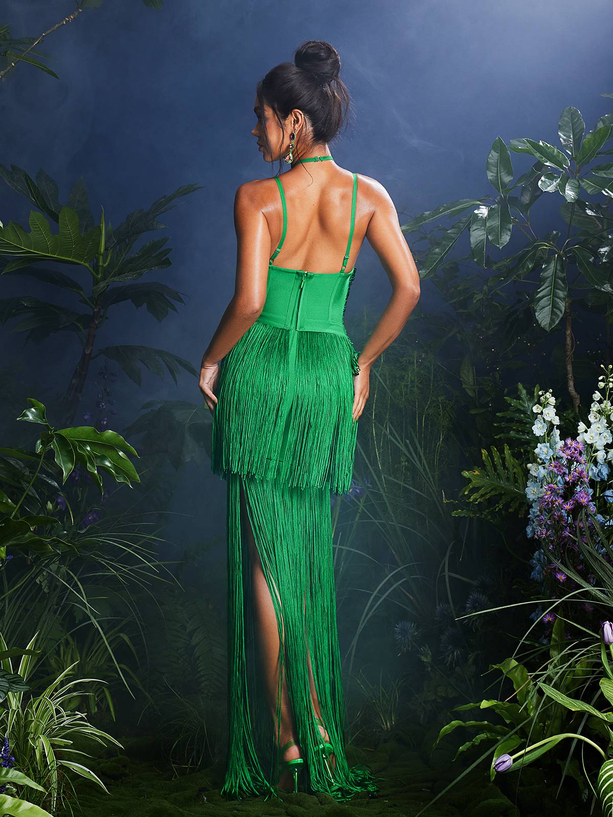 Izumi Fringe Bandage Maxi Dress