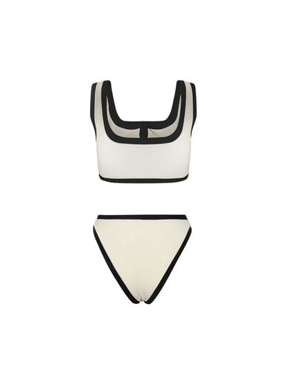 Jacoby Button Bikini Two Piece Set In White