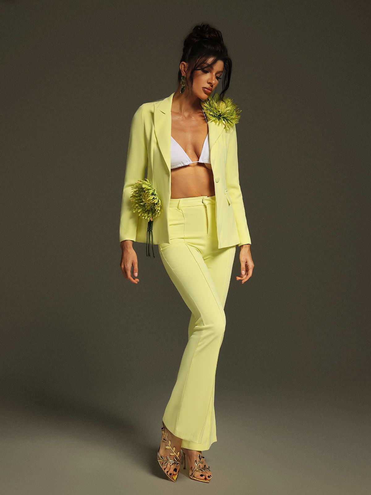 Jamaun Long Sleeve Flower Blazer Set