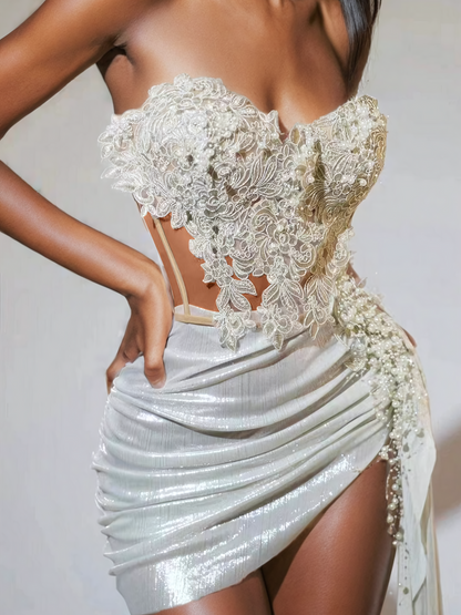 Jelia Strapless Ruched Skirt Set