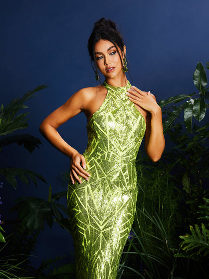 Lajita Halterncke Sequin Maxi Dress