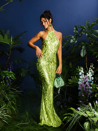 Lajita Halterncke Sequin Maxi Dress