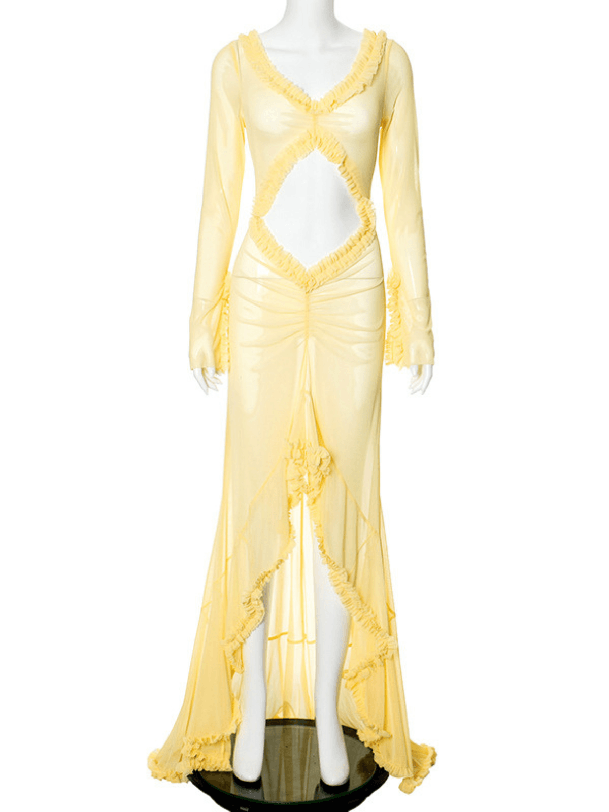 Liev See Through Cutout Ruched Dress