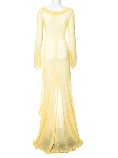 Liev See Through Cutout Ruched Dress