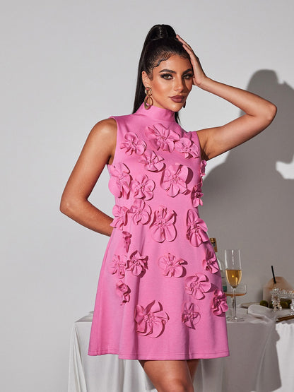 Liluri Sleeveless Flower Mini Dress