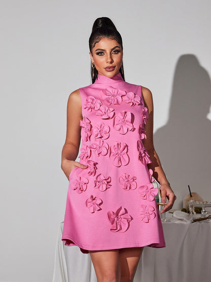 Liluri Sleeveless Flower Mini Dress