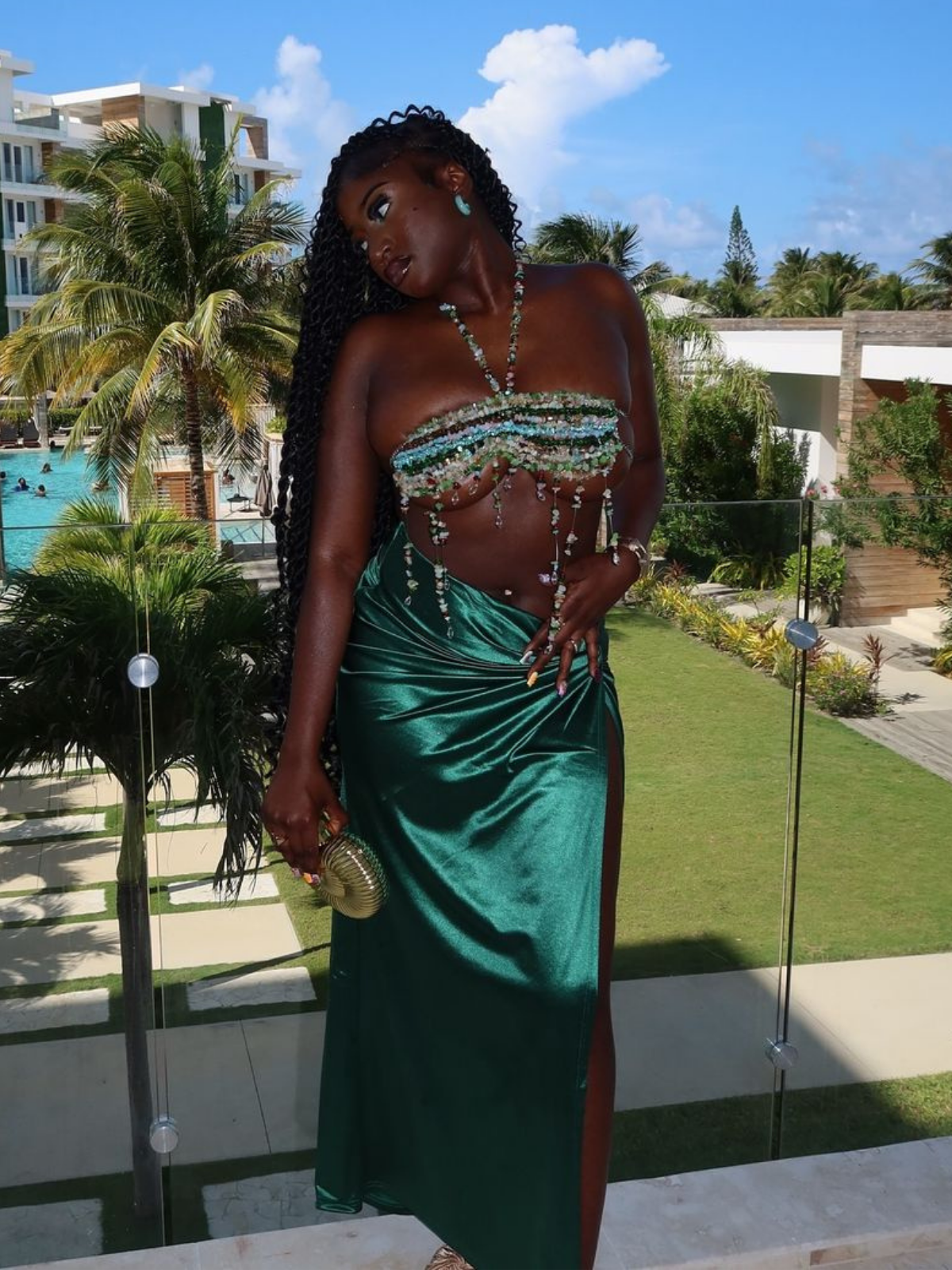 Linden Fringe Gemstone Beaded Bralette