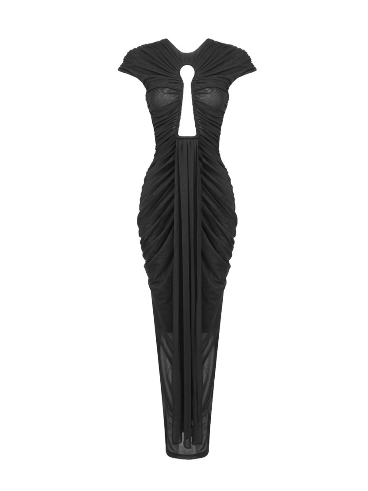 Liserre Ruched Cutout Draped Maxi Dress
