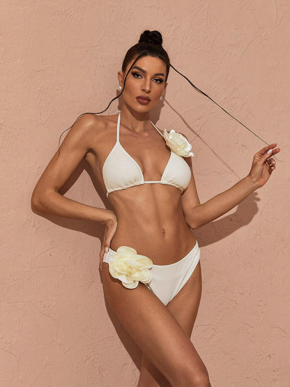 Lore Halterneck Flower Bikini Two Piece Set