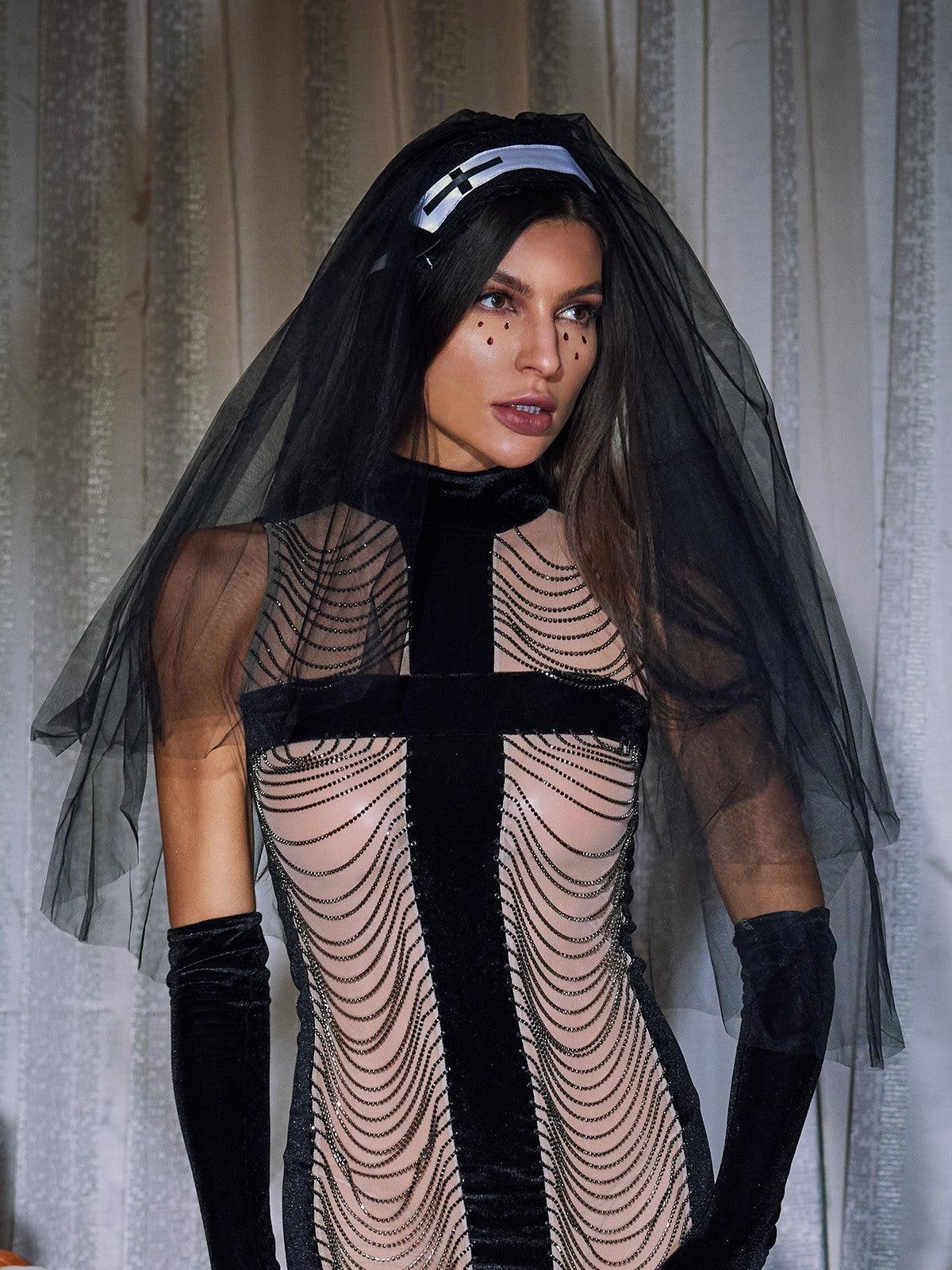 Medea Cross Veil Headband