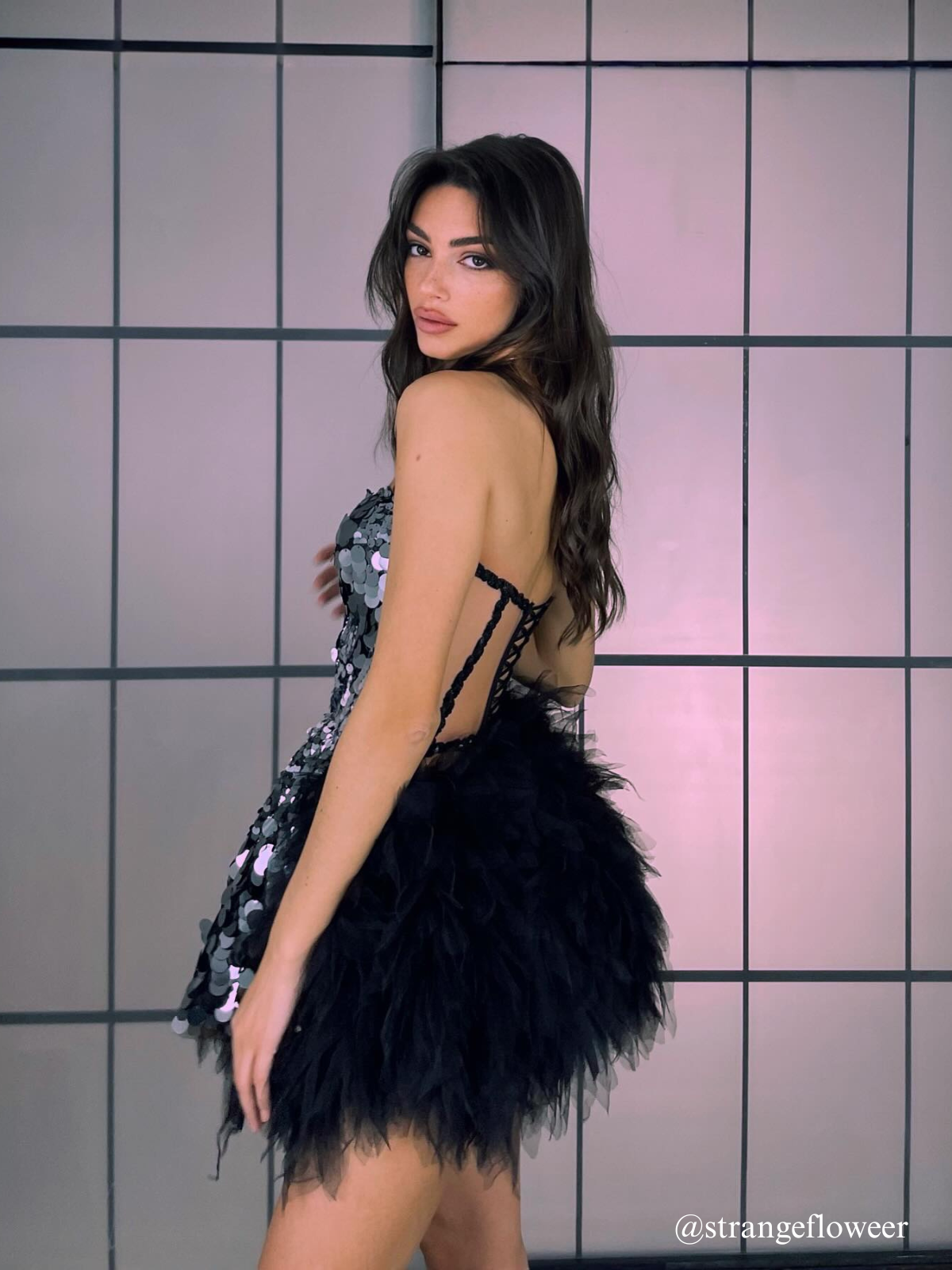 Melina Corset Tulle Trimmed Skirt Set