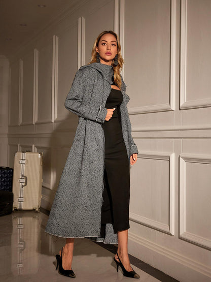 Mikael Collar Houndstooth Coat